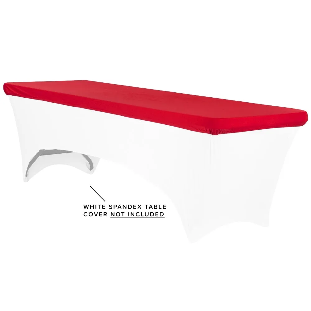 Spandex Table Topper/Cap 8 FT Rectangular - Red