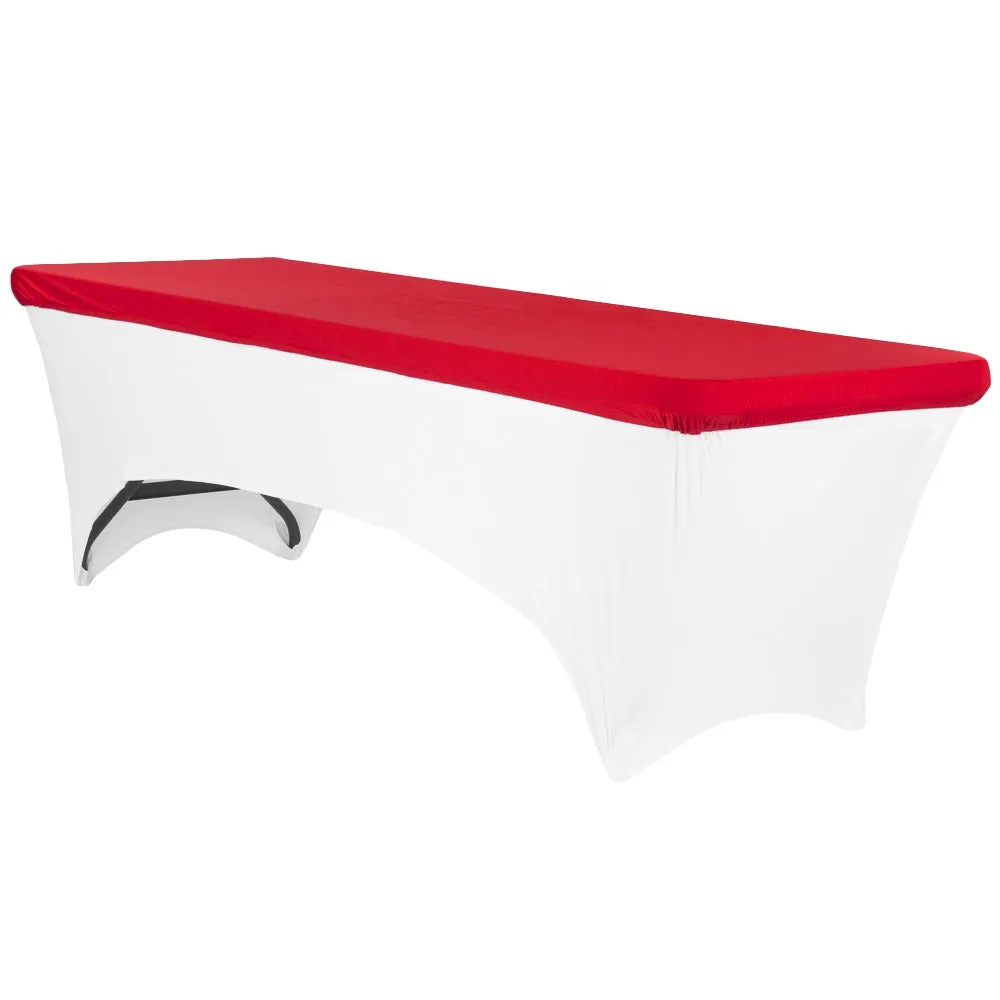 Spandex Table Topper/Cap 8 FT Rectangular - Red