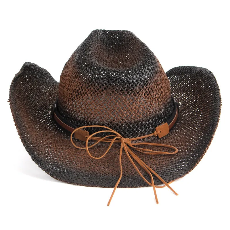 Summer outdoor travel hats European and American men's and women's fashion jazz hats Western cowboy straw hats