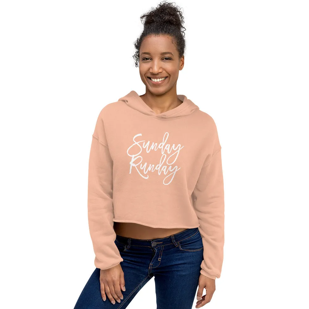 Sunday Runday Crop Sweatshirt - Gym and Fitness Workout Crop Top - Running Hoodie