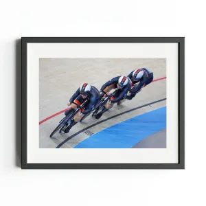 Team GB Paris Art Print 'World Record and Gold in Women's Cycling Team Sprint'