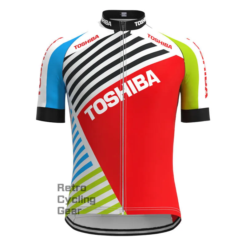 Toshiba Stripes Retro Short Sleeve Cycling Kit