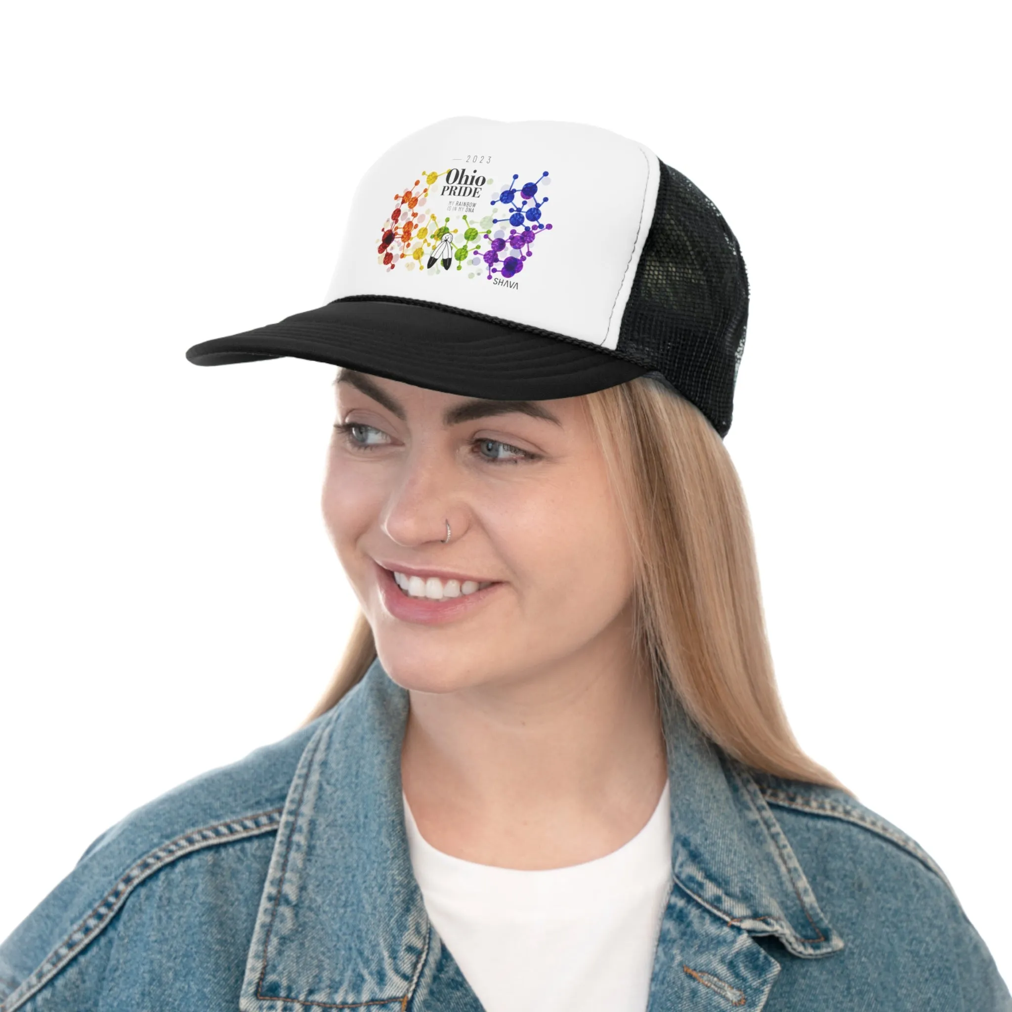 Two Spirit Flag Trucker Caps Ohio Pride - My Rainbow is In My DNA