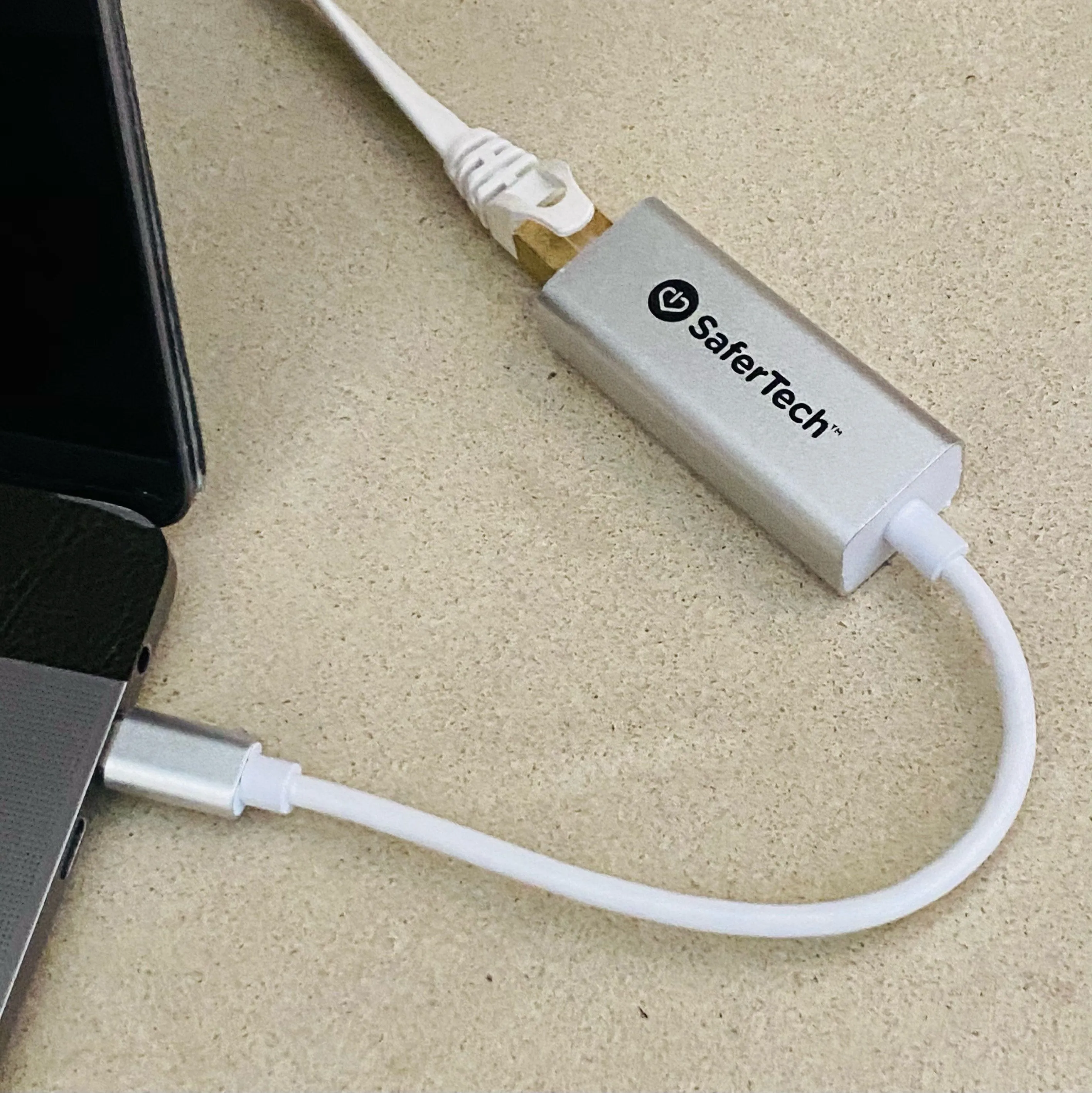 USB-C to Ethernet Adapter. Grounded EMF Protection POWERED Dongle Connect to the Internet  For iPhone 15, Android Phones and Chrome Books, Some iPads