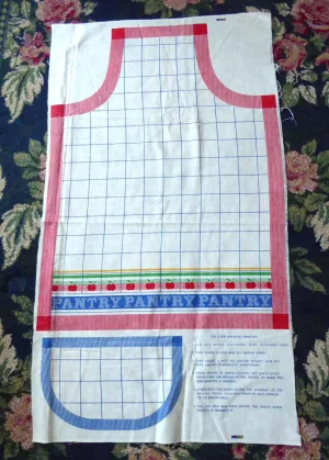 Vintage Cut And Sew Apron Ameritex Red White Blue 1980s Country Pantry DIY Apron