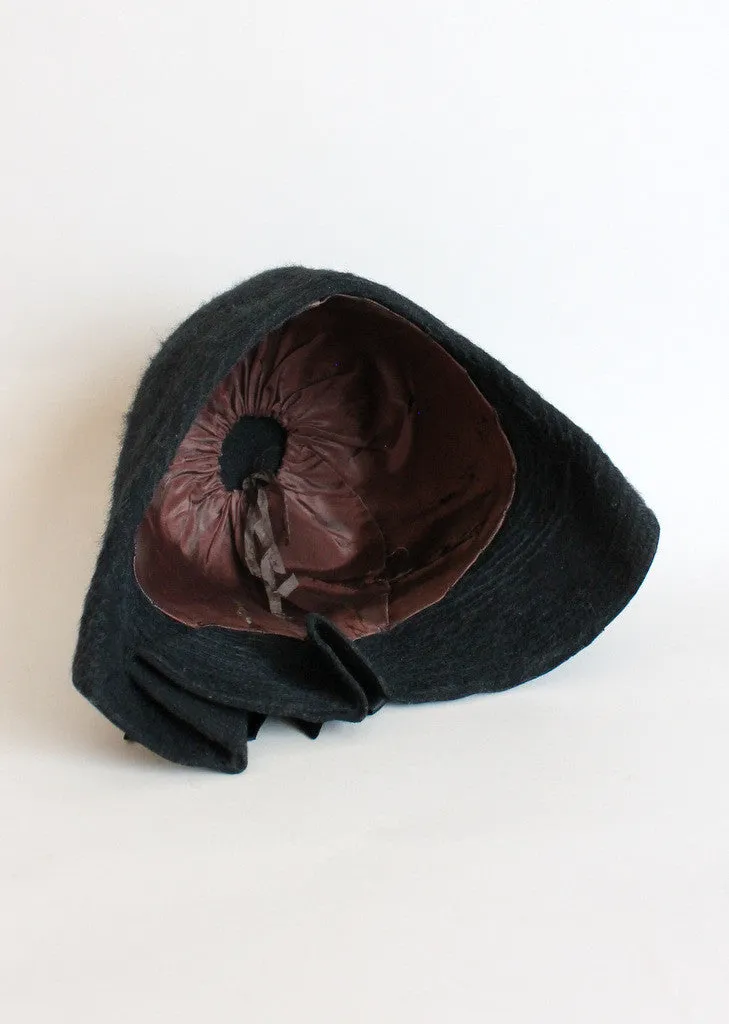 Vintage Late 1920s Winter Cloche Hat