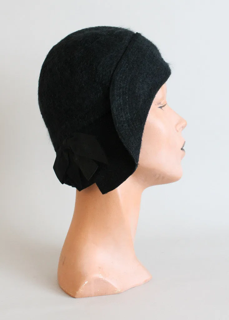 Vintage Late 1920s Winter Cloche Hat