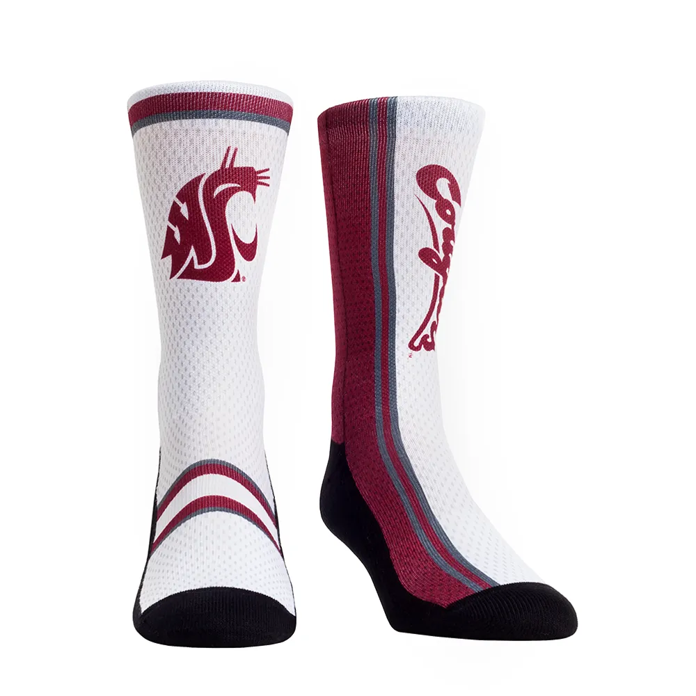 White WSU Rockem Crew Socks