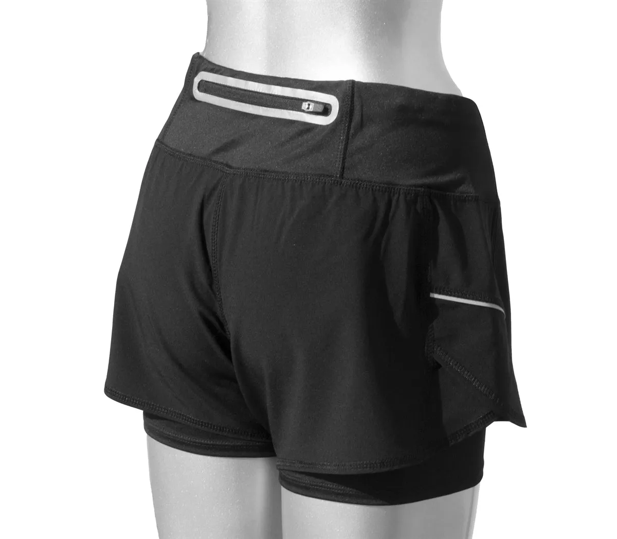 Women's Reflective 2-in-1 Shorts - Floral Pattern