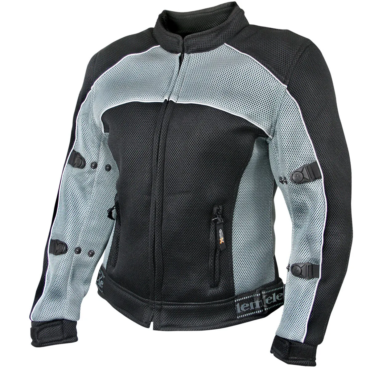 Xelement CF507 Women's 'Guardian' Black and Grey Mesh Jacket with X-Armor Protection